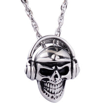 Load image into Gallery viewer, Skull with Headphones Necklace