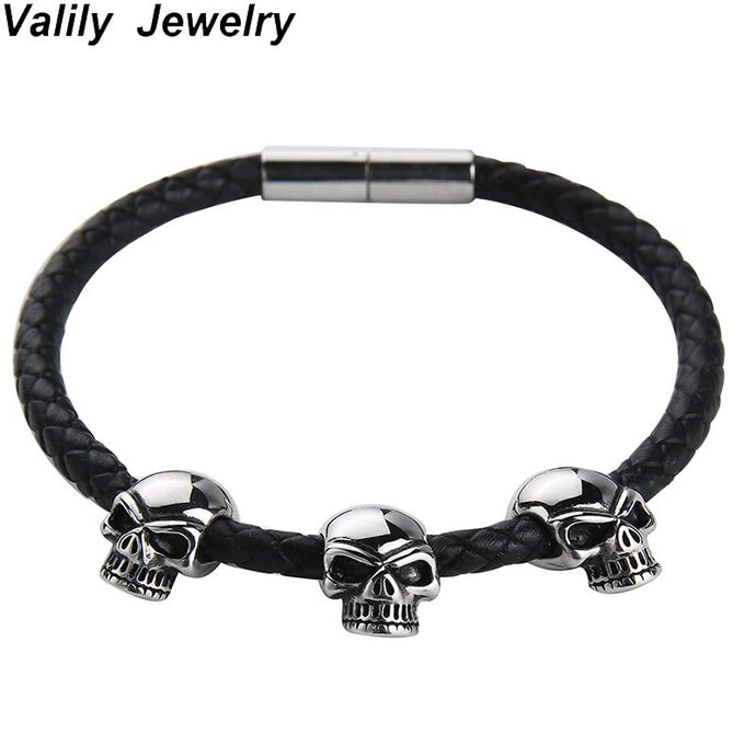 Leather Skull Bracelet